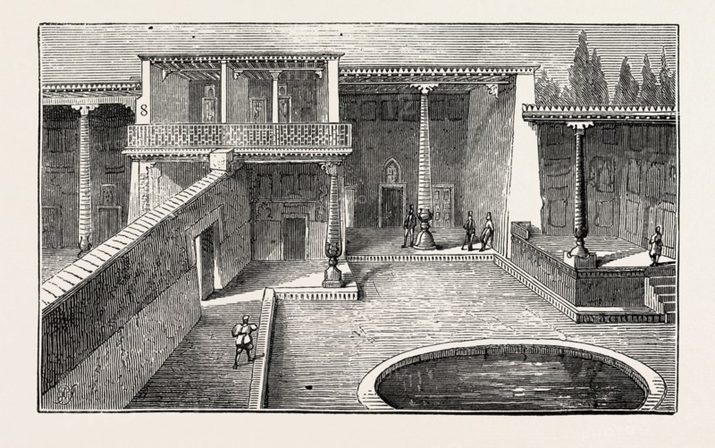 THE RUSSIAN EXPEDITION TO KHIVA: PAVILION OCCUPIED BY THE GRAND DUKE NICHOLAS IN THE KHAN'S GARDENS, 1873 engraving