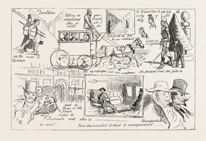 AT VERSAILLES, FRANCE: THE EXPECTED ENTRY OF THE KING, 1873 engraving