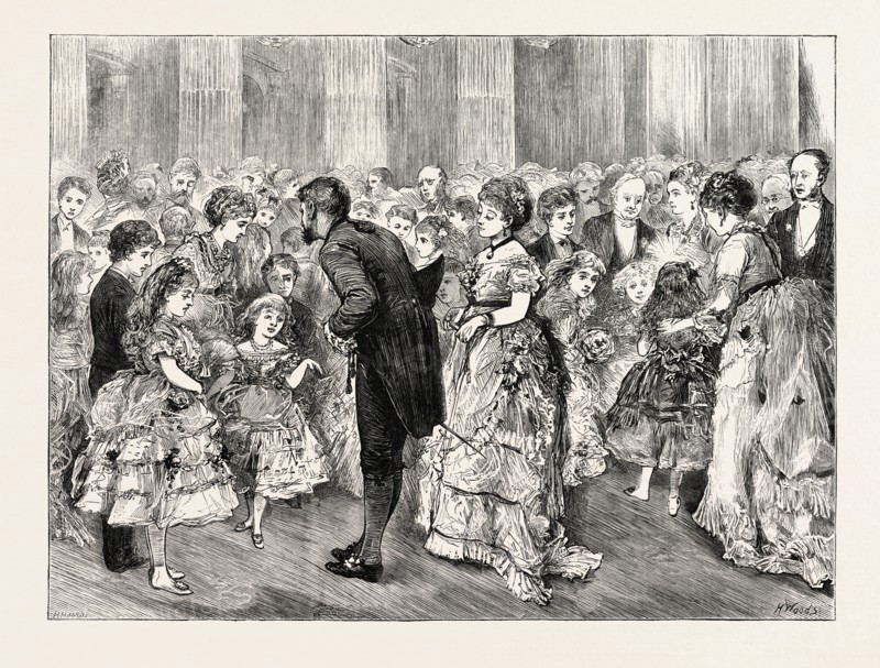 THE LADY MAYORESS'S JUVENILE BALL AT THE MANSION HOUSE, LONDON, UK, 1873 engraving