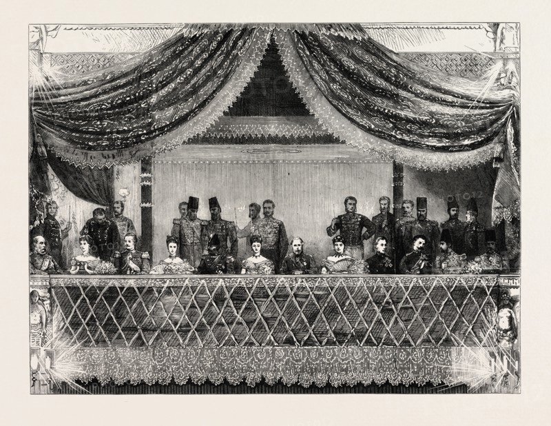 THE STATE PERFORMANCE AT THE ROYAL ITALIAN OPERA: THE ROYAL BOX, 1873 engraving
