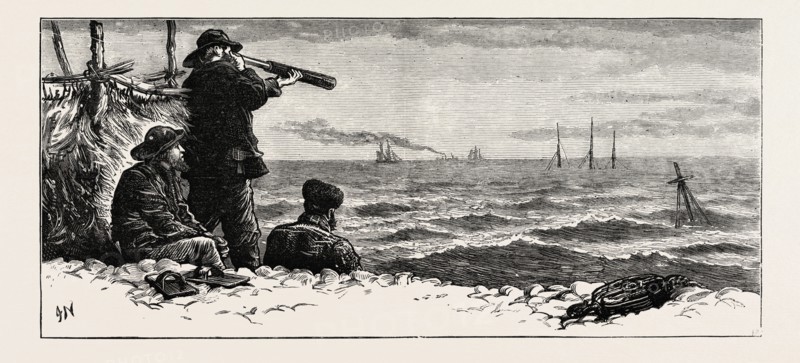 THE NORTHFLEET DISASTER: VIEW OF THE NORTHFLEET FROM DUNGENESS; UK, 1873 engraving