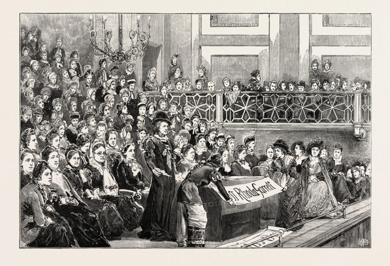 WOMEN'S SUFFRAGE: THE NATIONAL DEMONSTRATION AT ST. JAMES'S HALL, UK