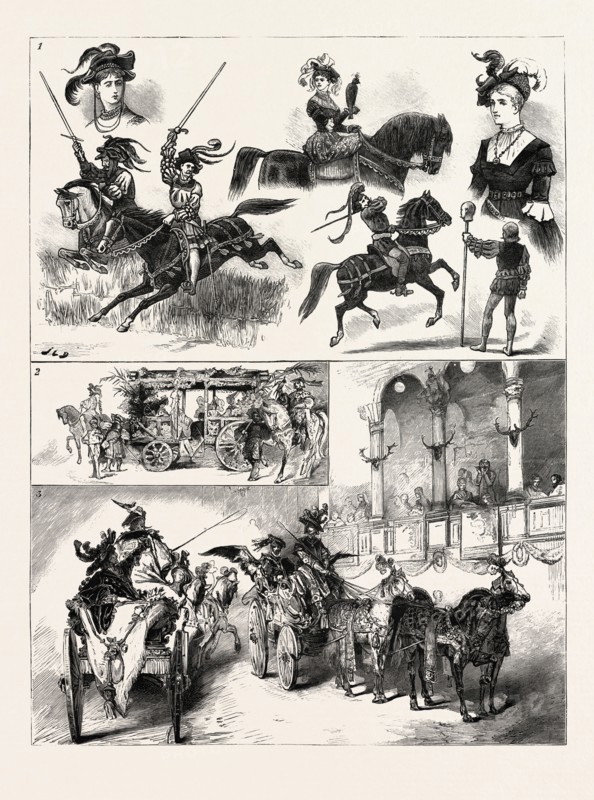 THE COURT EQUESTRIAN FESTIVAL AT VIENNA, AUSTRIA: 1. Notes at the Sports. 2. The Ladies' Carriage. 3. The Four-in-Hand.