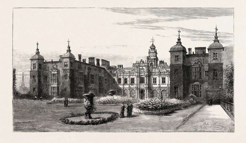 HATFIELD HOUSE, HERTFORDSHIRE, THE SEAT OF THE MARQUIS OF SALISBURY: SOUTH FRONT, UK
