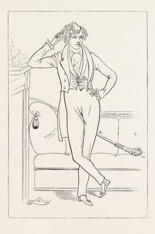 THE AUTHOR OF VIVIAN GREY, PORTRAIT OF LORD BEACONSFIELD IN 1832, FROM THE SKETCH FROM LIFE BY DANIEL MACLISE, R.A., IN THE SOUTH KENSINGTON MUSEUM, LONDON, UK; Benjamin Disraeli, 1st Earl of Beaconsfield