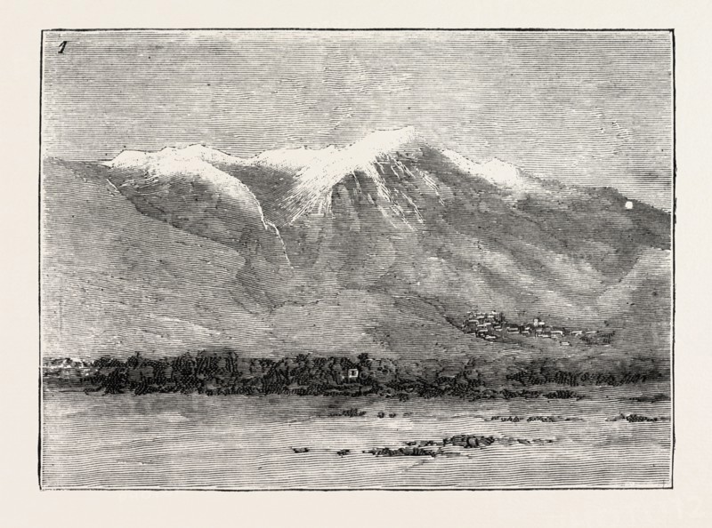 THE CAPTURE AND RELEASE OF COLONEL SYNGE: THE BERMIUM HILLS AND THE GREEK TOWN OF NAOUSTA FROM TRICOVISTA HOUSE, GREECE