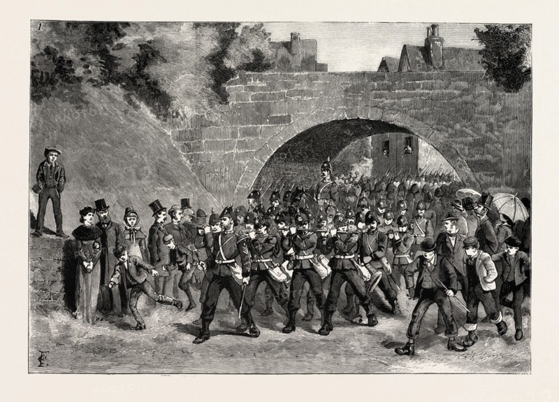 THE EASTER VOLUNTEER REVIEW AT BRIGHTON: A Metropolitan Detachment on the March, UK