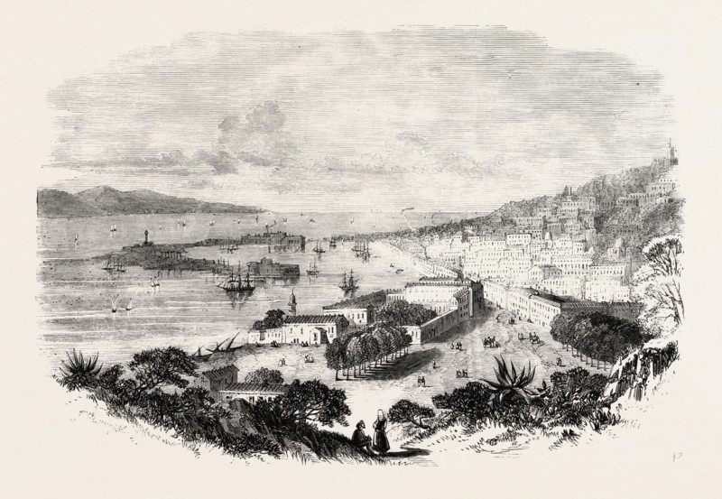 VIEW OF MESSINA, 1860 engraving