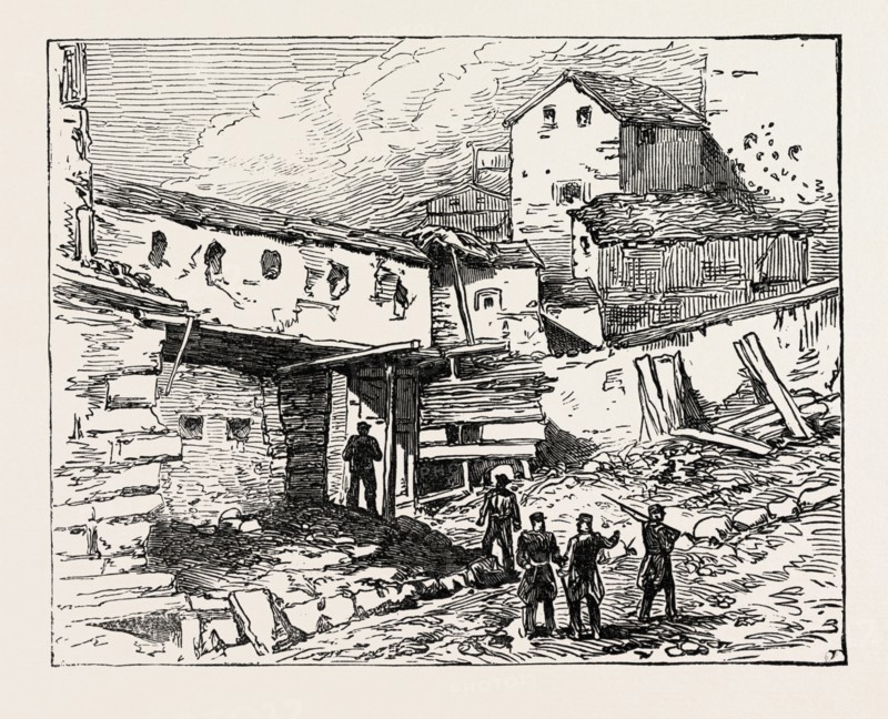 THE WAR IN SPAIN: INSIDE THE TOWN GATE, PUYCERDA