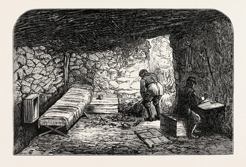 THE CIVIL WAR IN SPAIN: CASEMATE IN THE BATTERY OF SAN LORENZO