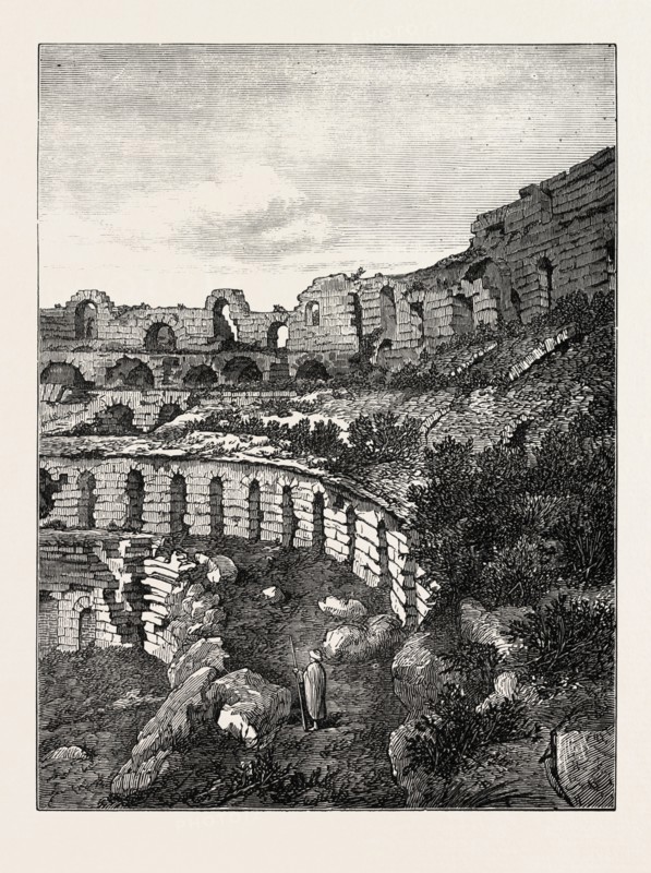INTERIOR OF THE COLISEUM AT EL DJEM, NEAR TUNIS