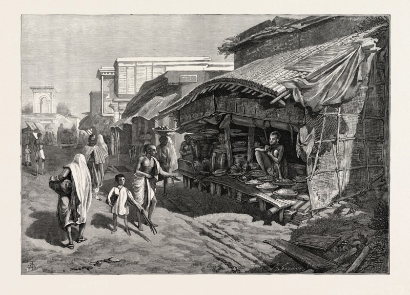 NATIVE SHOP IN BAZAAR STREET, CALCUTTA