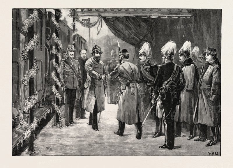 THE MARRIAGE OF PRINCESS MARIE OF EDINBURGH: ARRIVAL OF THE KING OF ROMANIA AT SIGMARINGEN