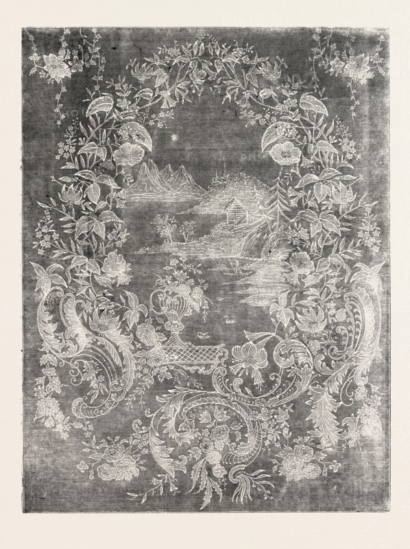 MUSLIN CURTAIN, BY J.J. SUTTER-BUHLER, APPENZELL, SWITZERLAND