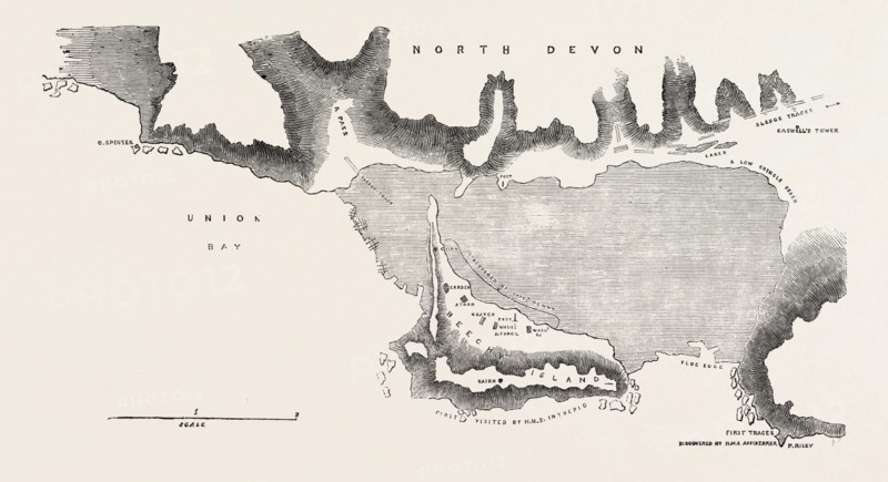 TRACK CHART, SHOWING THE EXPLORATIONS AND DISCOVERIES MADE BY THE SEARCHING PARTIES FROM CAPTAIN AUSTIN'S SQUADRON