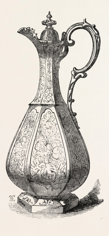 SILVER CLARET JUG, BY MESSRS. DODD
