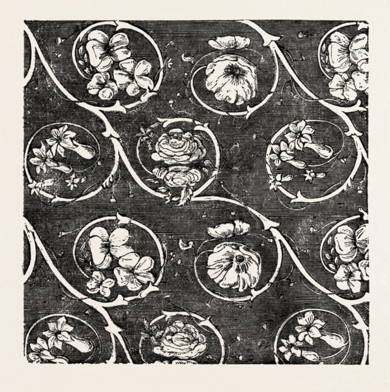 SILK PATTERN, BY BOYD, SPITALFIELDS, LONDON, UK