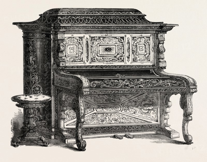 PAPIER MACHE PIANOFORTE, By A. DIMOLINE, BRISTOL