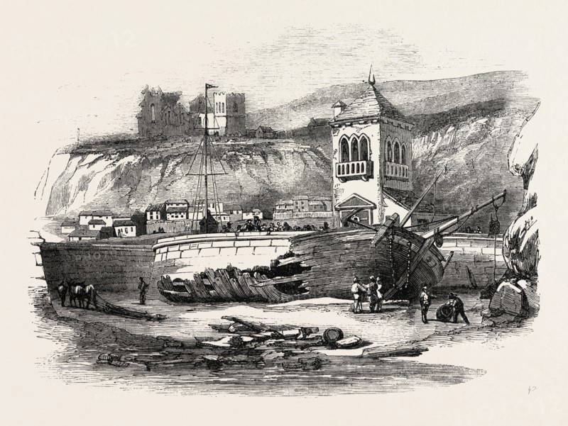 WRECK OF THE BRIGS "MARY" AND "HOPE," AT WHITBY, YORKSHIRE, UK