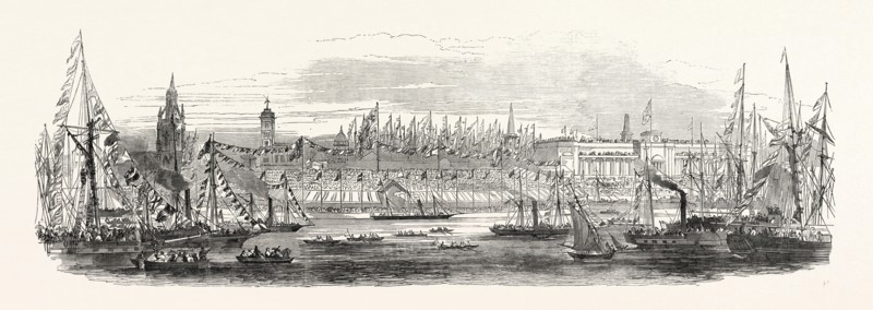 EMBARKATION OF HER MAJESTY FROM THE LANDING STAGE, LIVERPOOL, UK