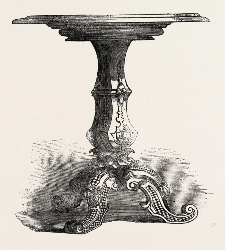 INLAID TABLE, GLASS MOSAIC, STEVENS