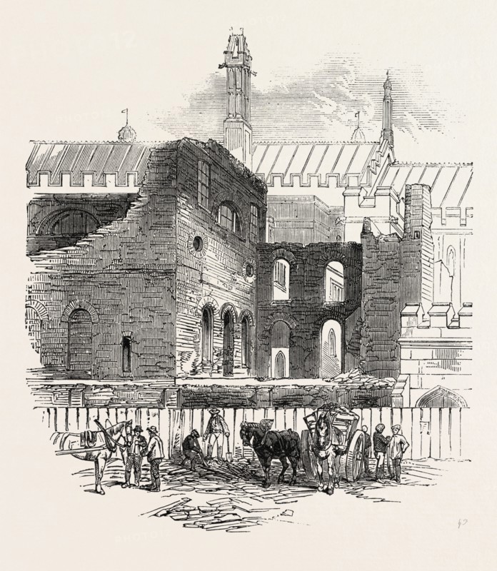 REMAINS OF THE OLD HOUSES OF PARLIAMENT, OCTOBER 27, 1851, LONDON, UK