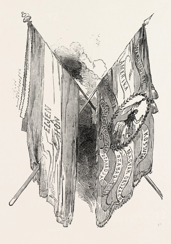 HUNGARIAN COLOURS PRESENTED TO M. KOSSUTH, AND THE MAYOR OF SOUTHAMPTON