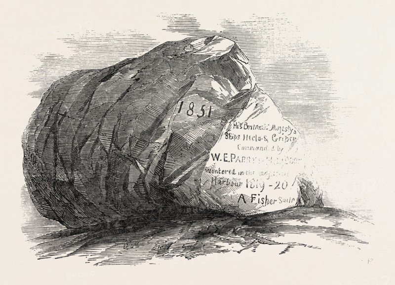 CAPTAIN AUSTIN'S ARCTIC EXPEDITION: SANDSTONE ROCK IN WINTER HARBOUR, MELVILLE ISLAND