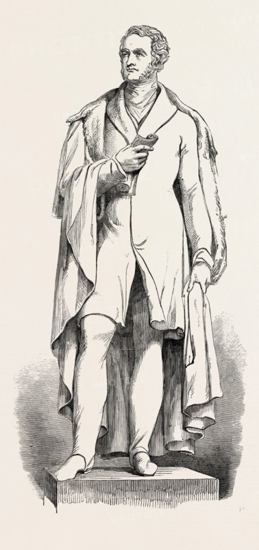 BRONZE STATUE OF LORD GEORGE BENTINCK, BY CAMPBELL, CAVENDISH SQUARE, UK