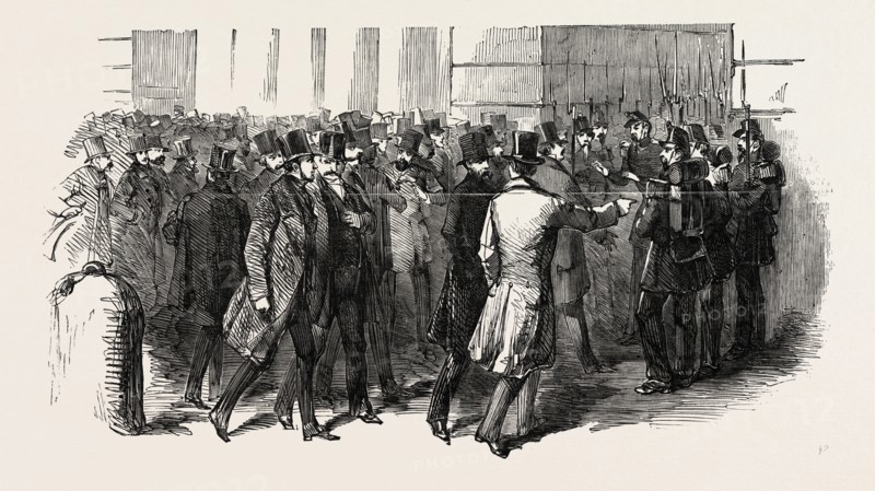 REVOLUTION IN FRANCE: MEMBERS DEMANDING ADMISSION TO THEIR LEGISLATIVE PALACE, 1851