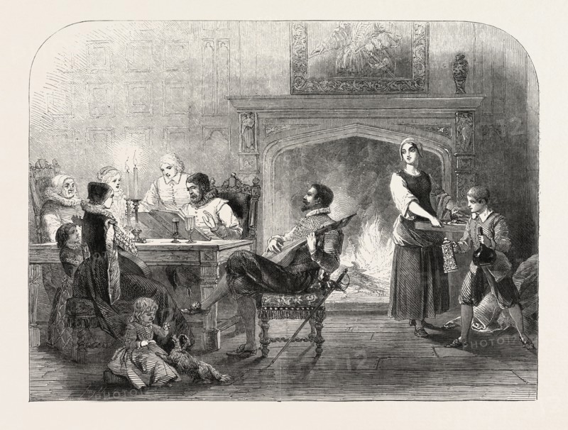 PART-SINGING IN THE TIME OF QUEEN ELIZABETH, DRAWN BY G. THOMAS