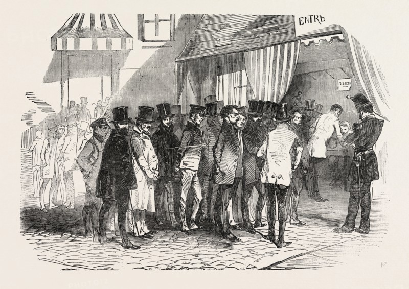 THE PRESIDENTIAL ELECTION IN PARIS: TAKING THE VOTES, FRANCE, 1851