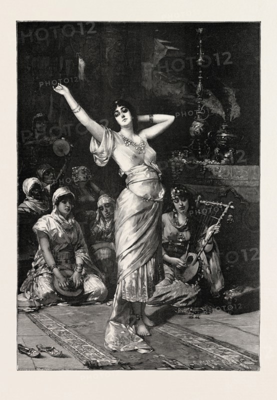 IN THE SERAGLIO BY N. SICHEL, 1893 engraving