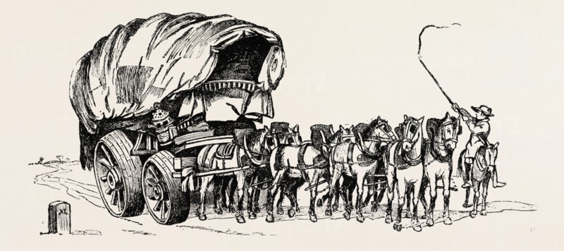 STAGE WAGON, 1808, UK, 1893 engraving