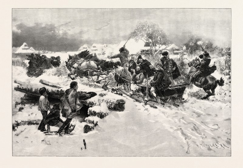 A PEASANTS' WEDDING IN HUNGARY, BY T. VEGIN, 1893 engraving