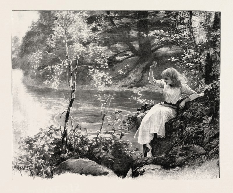 THE NYMPH OF THE EDDY, 1893 engraving