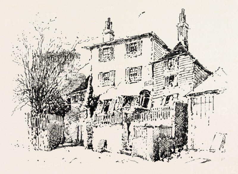 THE LANDSLIP AT SANDGATE: SPRING HOUSE, UK, 1893 engraving