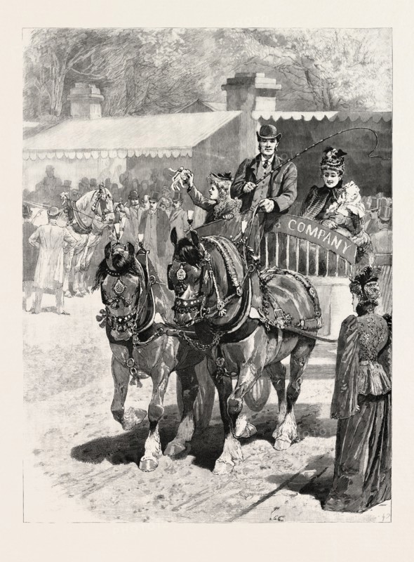 MAY-DAY: THE CART-HORSE PARADE, PRIZE-WINNERS, 1892 engraving
