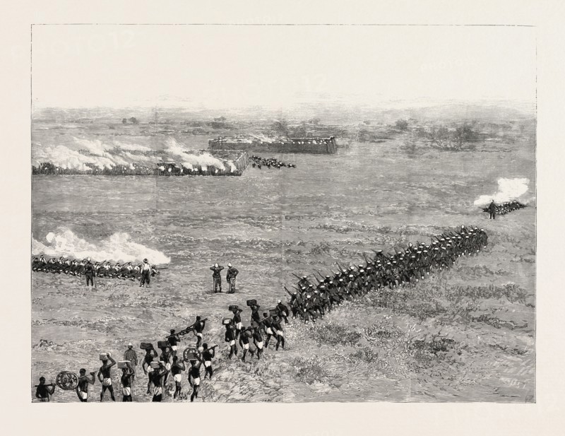 FIGHTING ON THE GAMBIA IN WEST AFRICA: THE CAPTURE OF TONIATABA, 1892 engraving