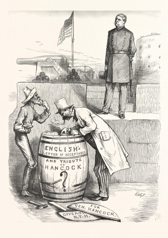 HARD MONEY CAMPAIGN. "Hang General, it's only Soft Soap!", engraving 1880, us, usa, POLITICS, POLITICAL, POLITIC, CAMPAIGN, PATRIOTIC