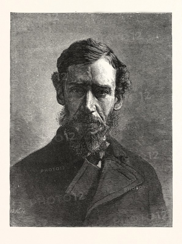 SANFORD R. GIFFORD, engraving 1880, us, usa