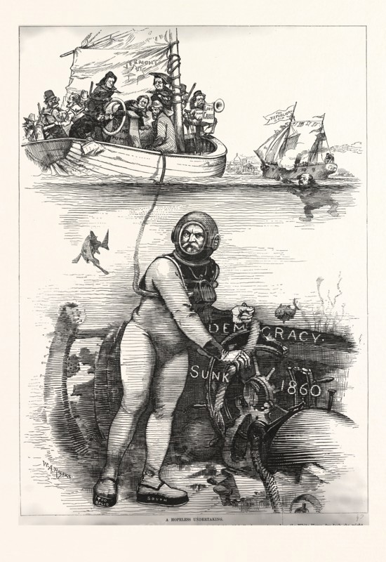 An ancient wreck. If I only had this old hulk water above the water and on the White House dry-dock, engraving 1880, US, USA