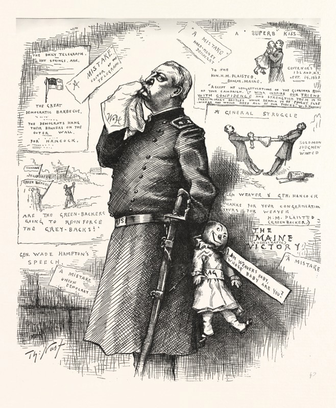FINANCIAL MISTAKE, engraving 1880, US, USA