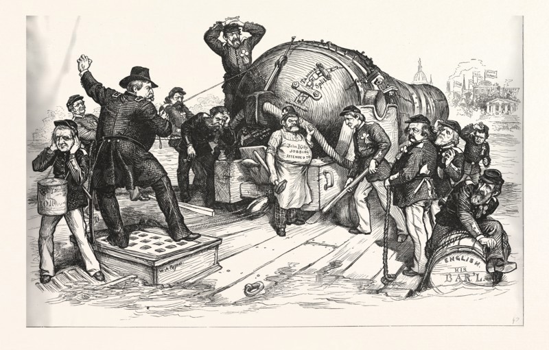 NOW OR NEVER, THE WHITE HOUSE OR BUST! Engraving 1880, US, USA, America, POLITICS, POLITICAL, POLITIC, CAMPAIGN, PATRIOTIC