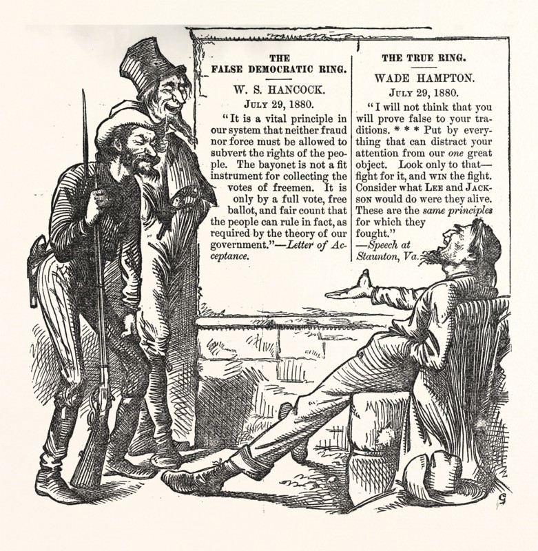 " WHY LAUGH."  Engraving 1880, US, USA, America, POLITICS, POLITICAL, POLITIC, CAMPAIGN, PATRIOTIC