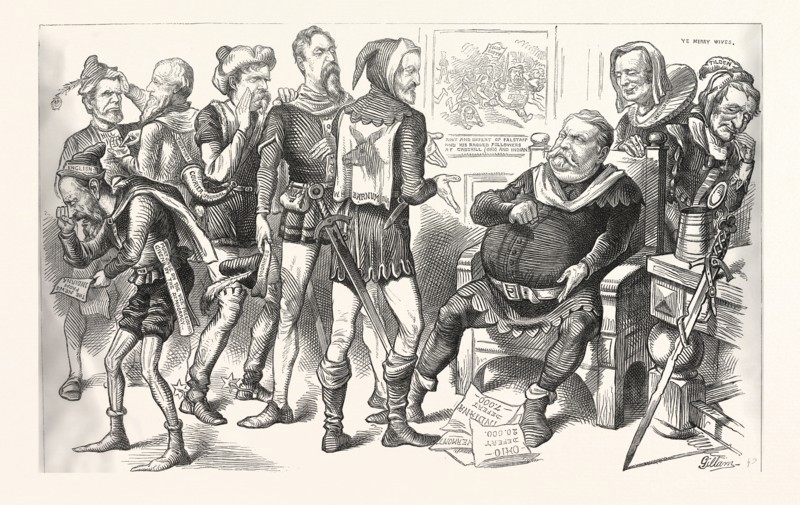 "CALL THAT BACKING YOUR FRIENDS A PLAGUE UPON SUCH A BACKING!" Engraving 1880, US, USA, America