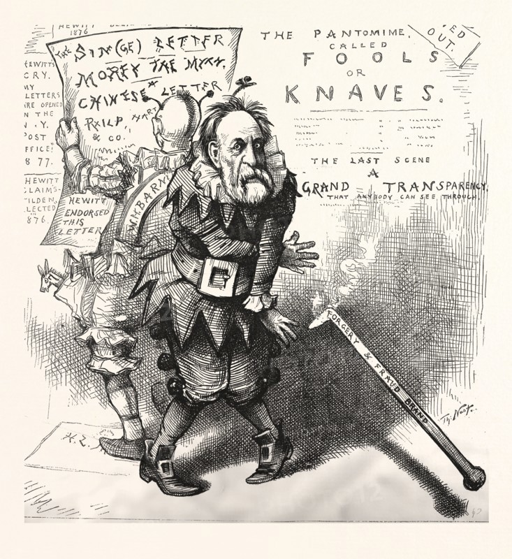HEAT OF LAST POLITICAL CAMPAIGN. INNOCENT HEWITT GETS HOLD OF THE WRONG END, POLITICS, POLITICAL, POLITIC, CAMPAIGN, PATRIOTIC, US, USA, AMERICA, UNITED STATES, AMERICAN, ENGRAVING 1880
