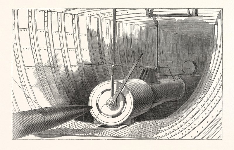 GUN OF ERICSSON'S TORPEDO-BOAT "DESTROYER. DRAWN BY CHARLES GRAHAM, US, USA, AMERICA, UNITED STATES, AMERICAN, ENGRAVING 1880