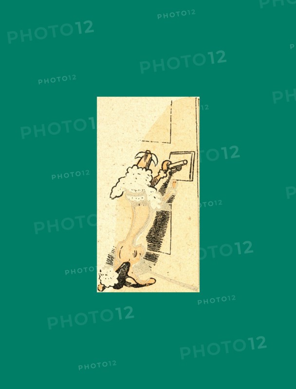 Schnaken and schnurren, 1866, Mosquitoes and purring, Wilhelm Busch, 1832 - 1908, German artist, humorist, poet, illustrator and painter. A humorous story in pictures from the writer and illustrator ofMax und Moritz, Munchener Bilderbogen and Fliegende Blatter. Children's literature from the 19th century, comic illustrated cautionary tales