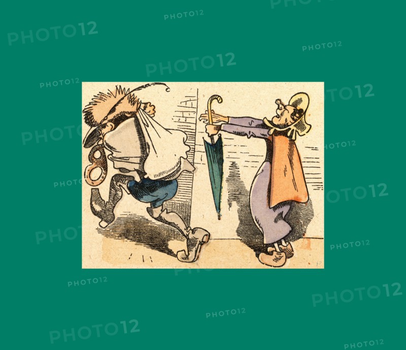 Schnaken and schnurren, 1866, Mosquitoes and purring, Wilhelm Busch, 1832 - 1908, German artist, humorist, poet, illustrator and painter. A humorous story in pictures from the writer and illustrator ofMax und Moritz, Munchener Bilderbogen and Fliegende Blatter. Children's literature from the 19th century, comic illustrated cautionary tales
